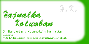 hajnalka kolumban business card